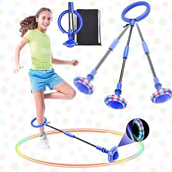 Shine Bola de Salto de Tobillo, Plegable Anillo de Salto Intermitente, Colorida Flash Bola de Salto, Pelota de Salto Deportiva, Colorida Anillo de Salto de Tobillo, Flash LED Saltar Bola para Niños